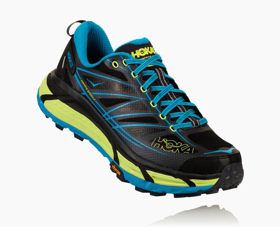 Hoka One One Trainers Mens Black/Blue - Mafate Speed 2 - 41089RZQH